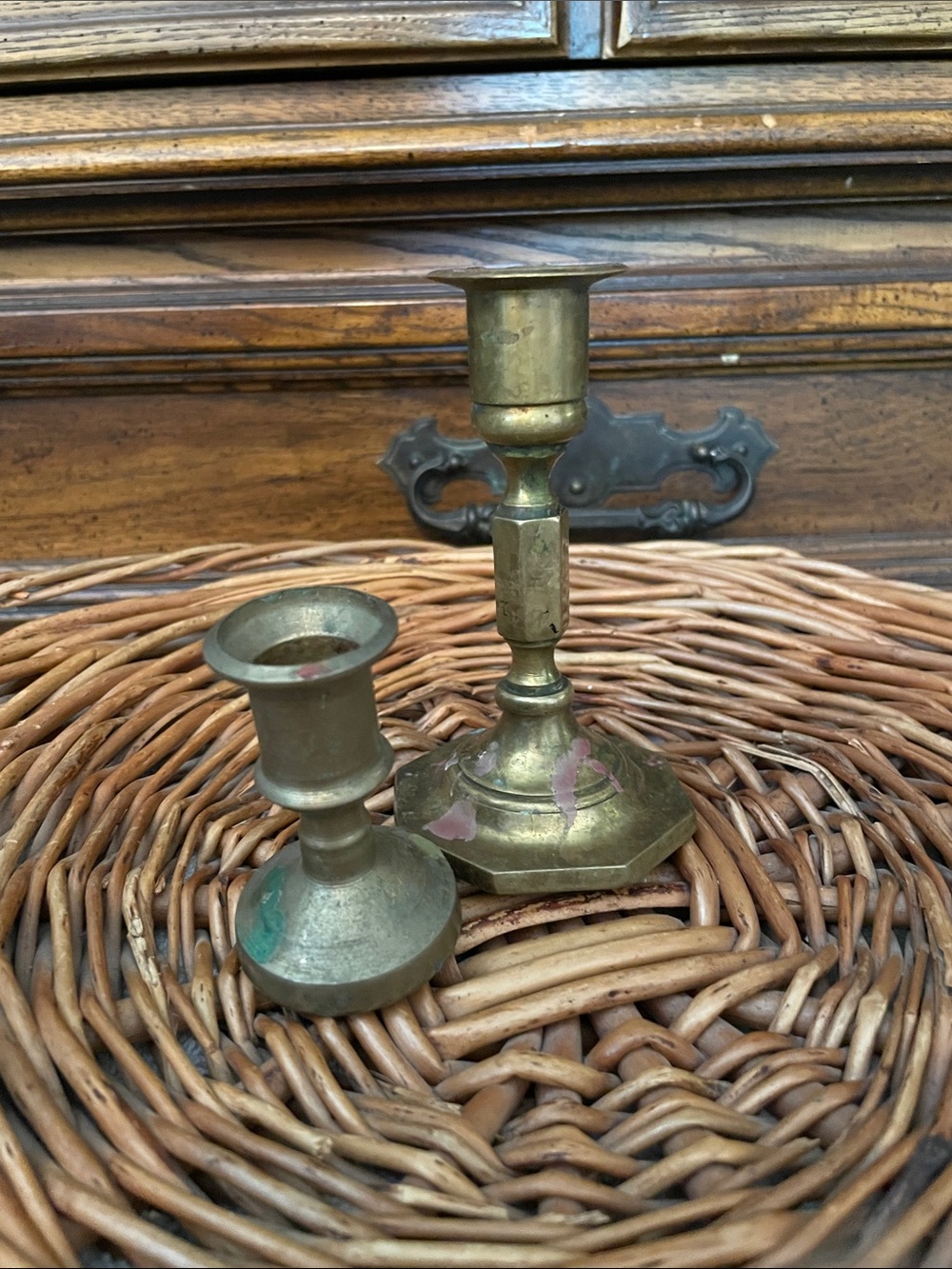 Brass Taper Candle Holders - Set of 2